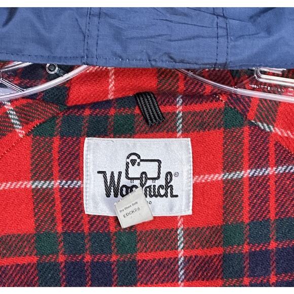 Woolrich Vtg Blue Barn Coat Red Wool Plaid Lining 1960’s Men Sz L USA Gorpcore - Picture 2 of 16